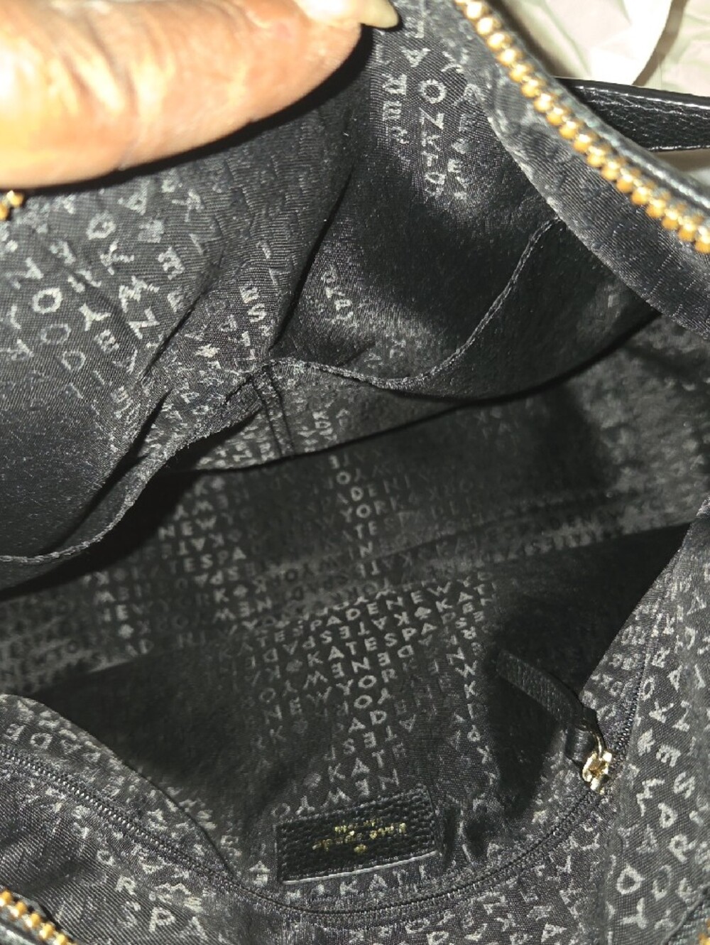 kate spade Black Pebbled Leather Shoulder Hobo with Gold Hardware. - Picture 8 of 11